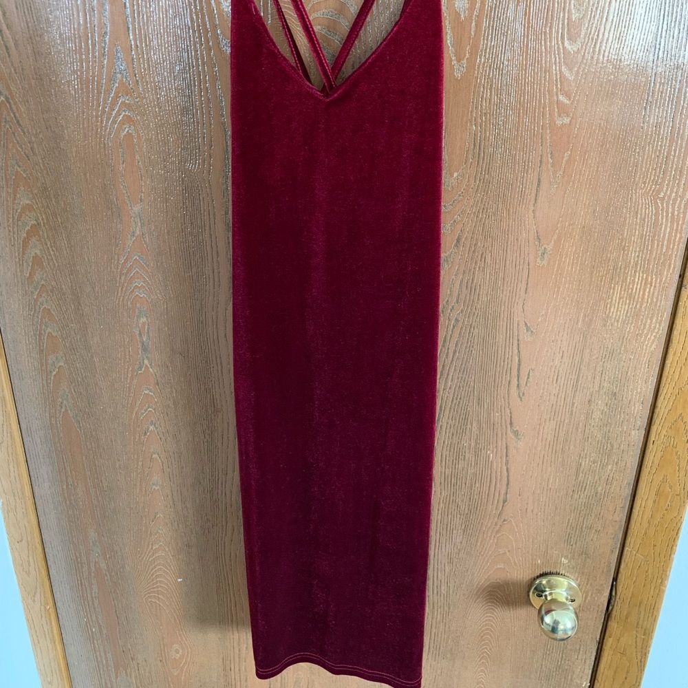 Velvet red midi dress
